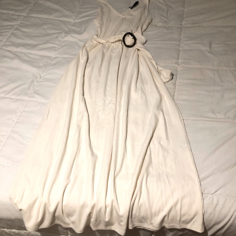 flowy cream dress